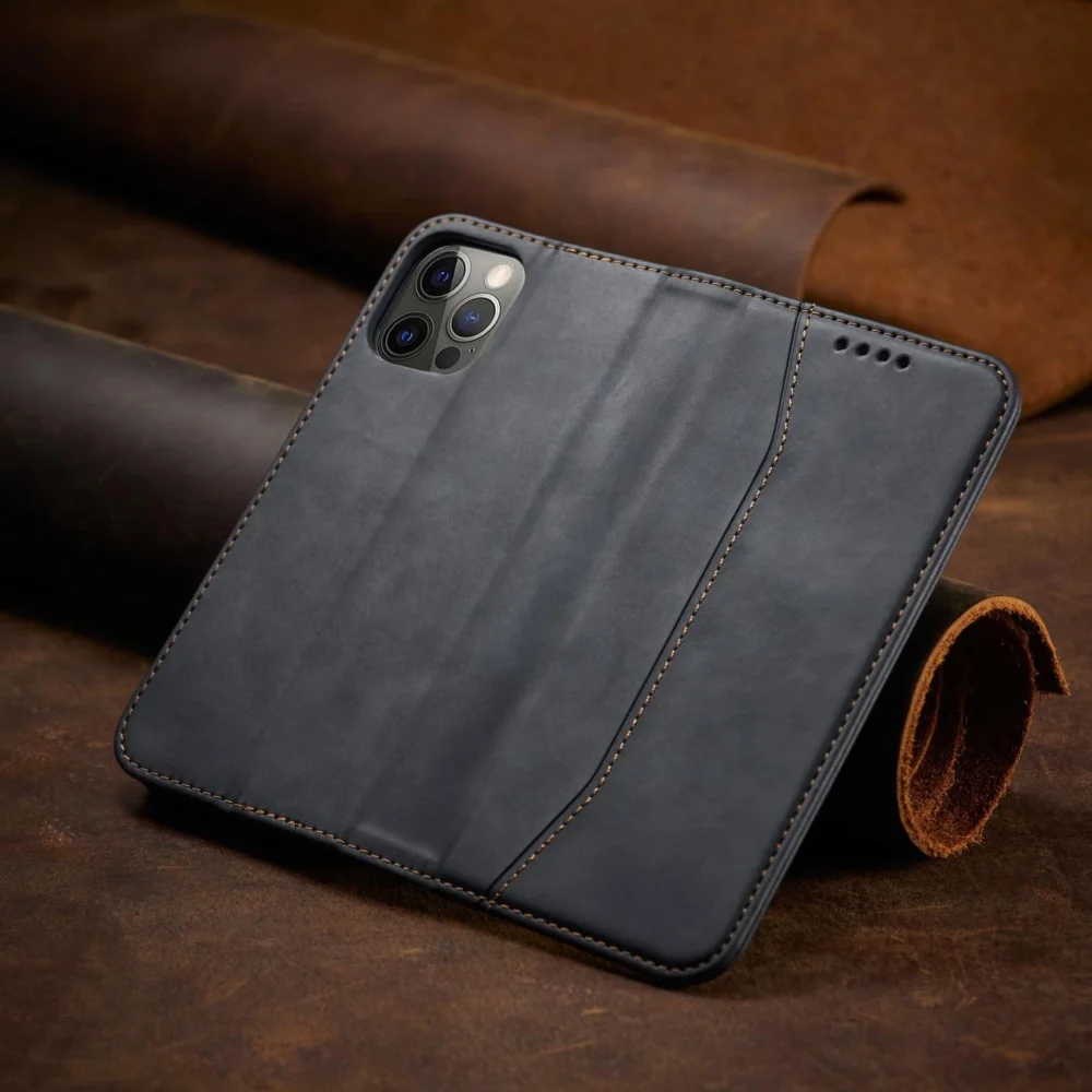 Magnet Fancy Case Case for iPhone 12 Pro Max Pouch Wallet Card Holder Blackeng