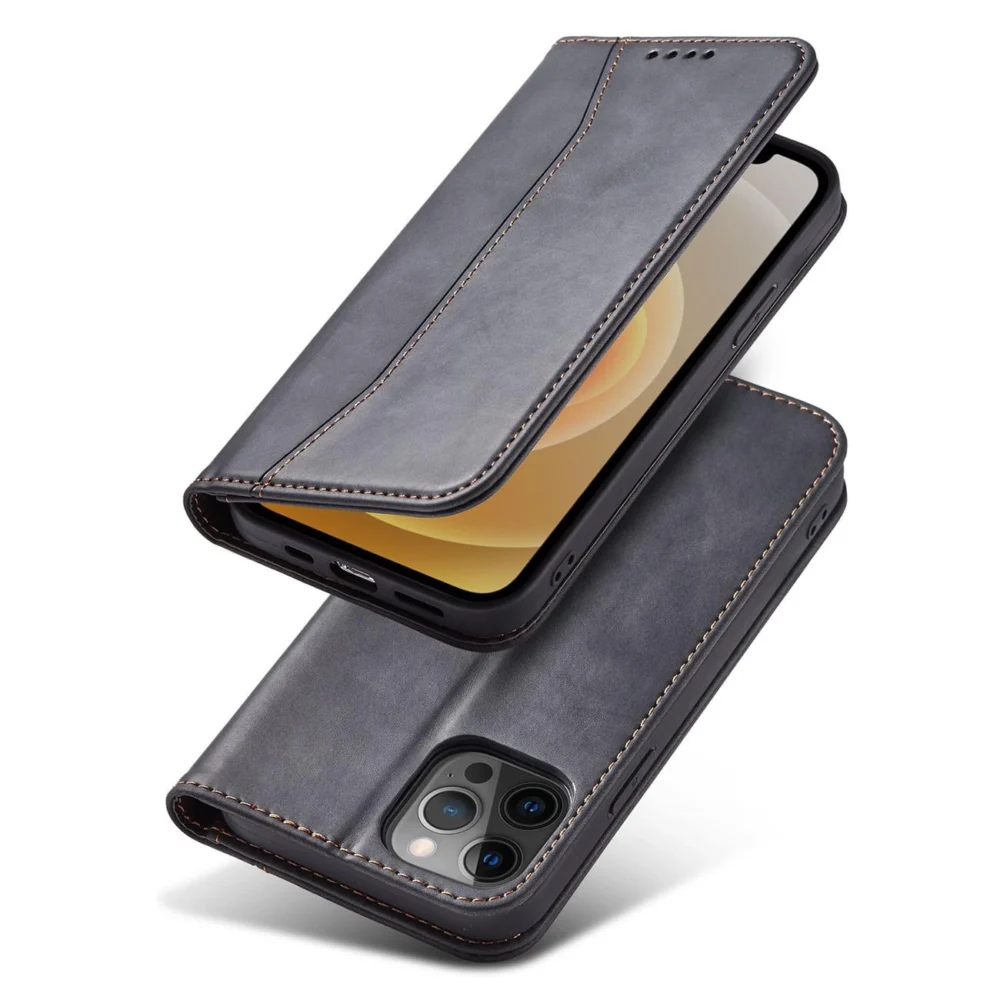 Magnet Fancy Case Case for iPhone 12 Pro Max Pouch Wallet Card Holder Blackeng