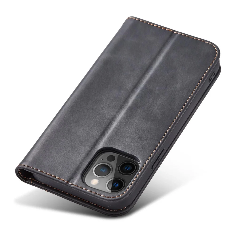 Magnet Fancy Case Case for iPhone 12 Pro Max Pouch Wallet Card Holder Blackeng