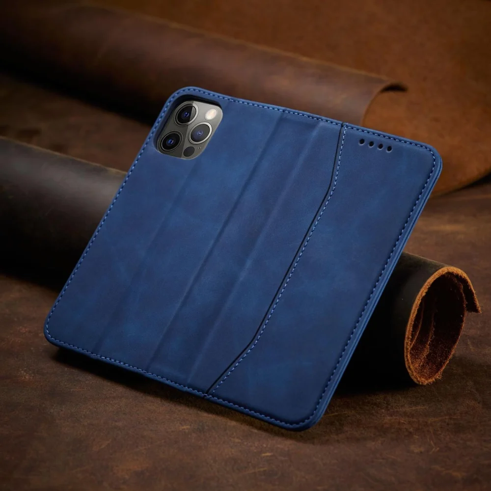 Magnet Fancy Case Case for iPhone 12 Pro Max Pouch Card Wallet Card Stand Blueeng
