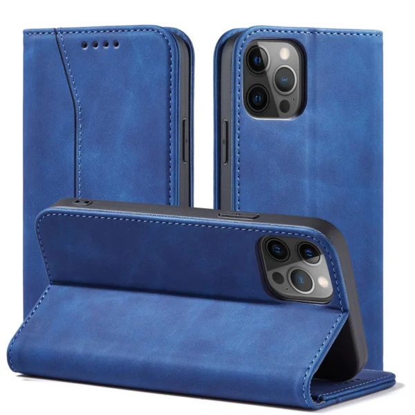 Magnet Fancy Case Case for iPhone 12 Pro Max Pouch Card Wallet Card Stand Blueeng
