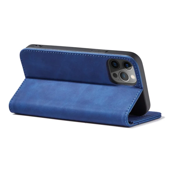 Magnet Fancy Case Case for iPhone 12 Pro Max Pouch Card Wallet Card Stand Blueeng