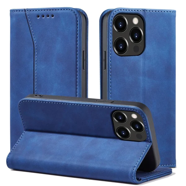 Magnet Fancy Case Case for iPhone 13 Pro Pouch Card Wallet Card Stand Blueeng