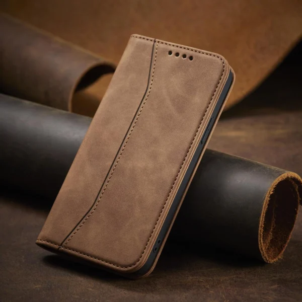 Magnet Fancy Case Case for iPhone 13 Pro Cover Card Wallet Card Stand Browneng