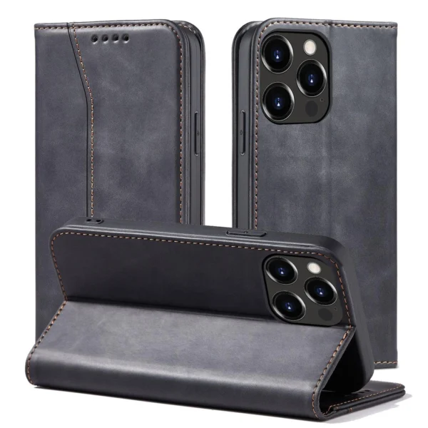 Magnet Fancy Case Case for iPhone 13 Pro Max Pouch Wallet Card Holder Blackeng