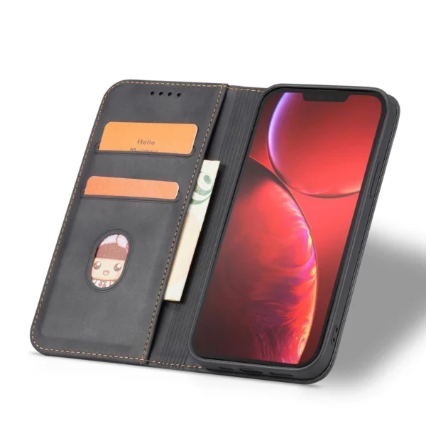Magnet Fancy Case Case for iPhone 13 Pro Max Pouch Wallet Card Holder Blackeng