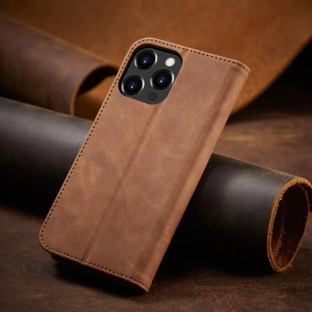 Magnet Fancy Case Case for iPhone 13 Pro Max Pouch Card Wallet Card Holder Browneng