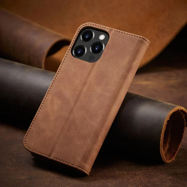 Magnet Fancy Case Case for iPhone 13 Pro Max Pouch Card Wallet Card Holder Browneng