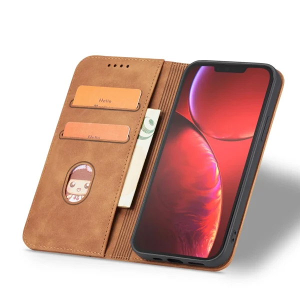 Magnet Fancy Case Case for iPhone 13 Pro Max Pouch Card Wallet Card Holder Browneng