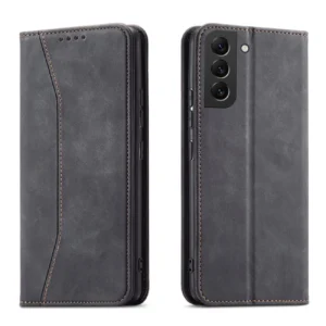 Magnet Fancy Case Case for Samsung Galaxy S22 + (S22 Plus) Pouch Wallet Card Holder Blackeng