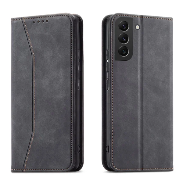 Magnet Fancy Case Case for Samsung Galaxy S22 + (S22 Plus) Pouch Wallet Card Holder Blackeng