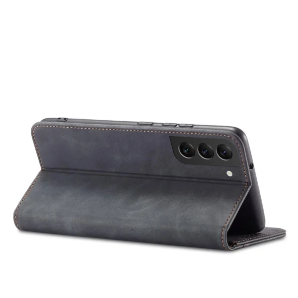 Magnet Fancy Case Case for Samsung Galaxy S22 + (S22 Plus) Pouch Wallet Card Holder Blackeng