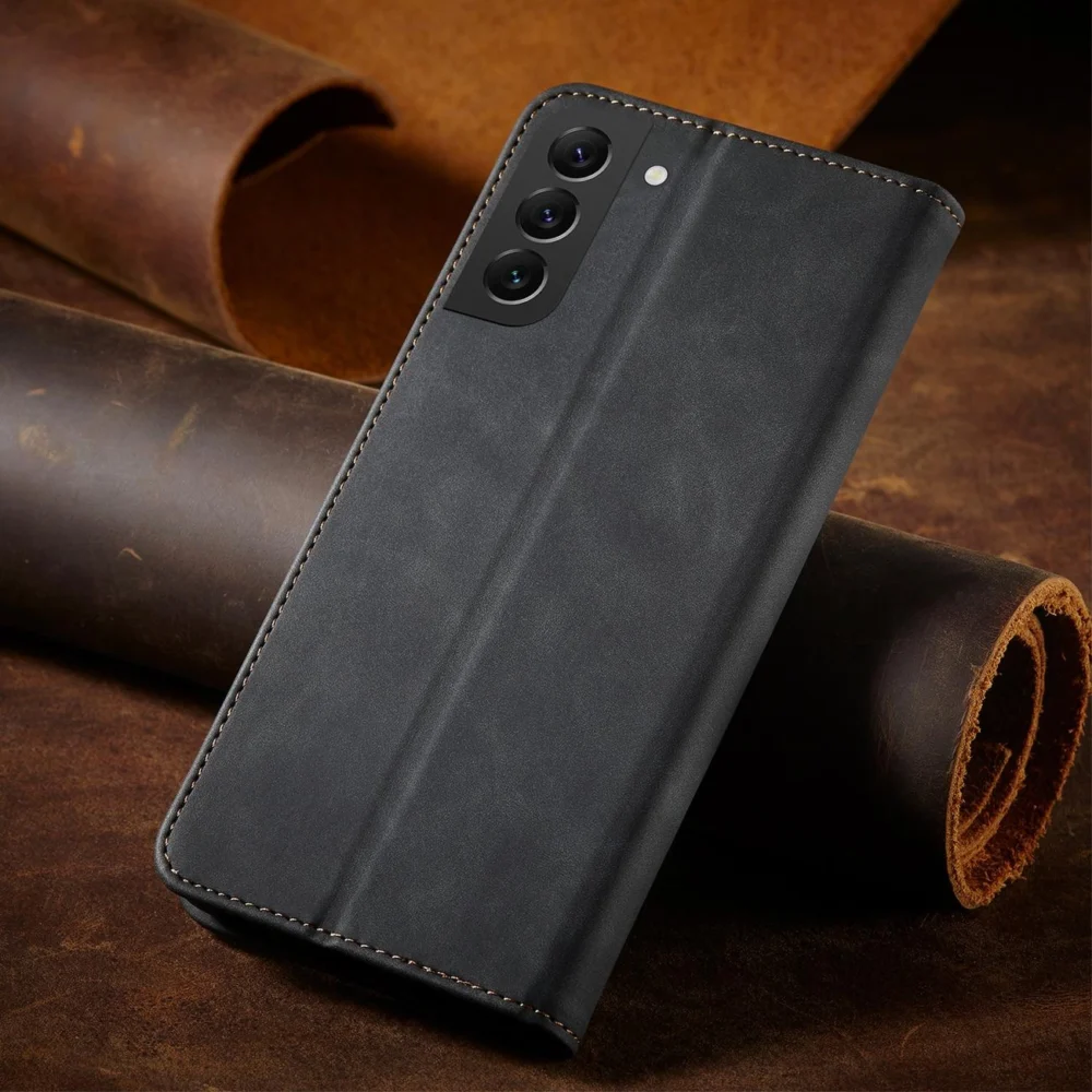 Magnet Fancy Case Case for Samsung Galaxy S22 + (S22 Plus) Pouch Wallet Card Holder Blackeng