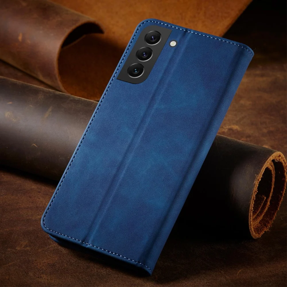 Magnet Fancy Case Case for Samsung Galaxy S22 + (S22 Plus) Pouch Wallet Card Holder Blueeng