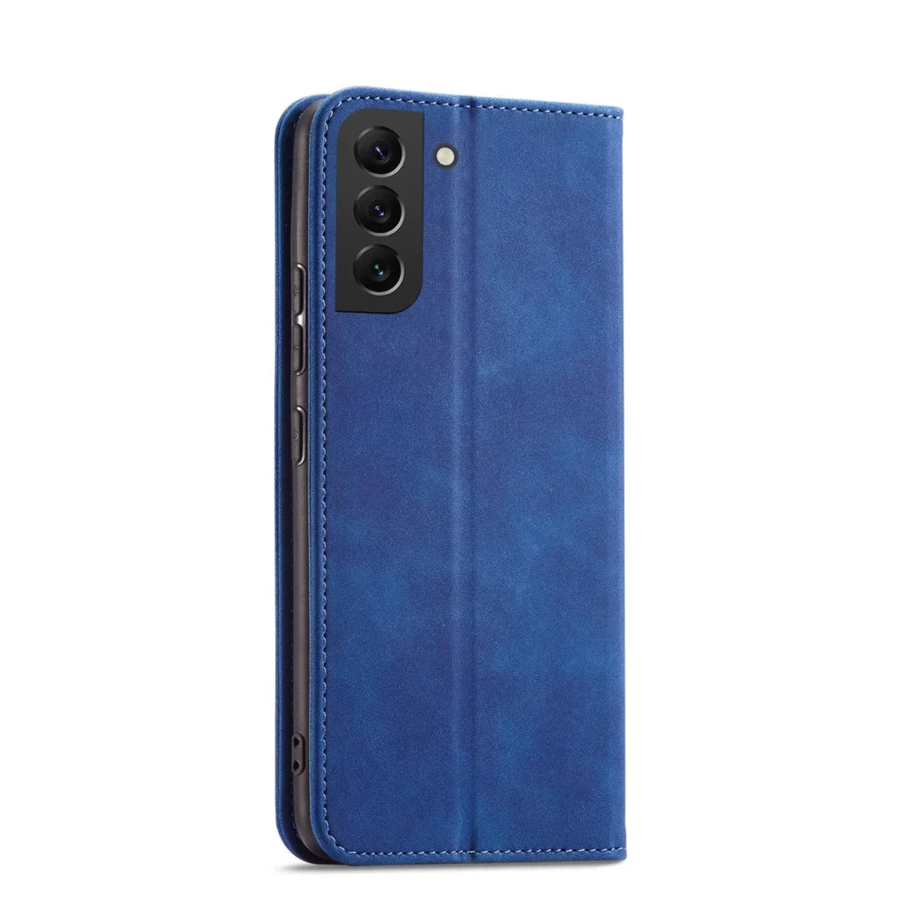 Magnet Fancy Case Case for Samsung Galaxy S22 + (S22 Plus) Pouch Wallet Card Holder Blueeng