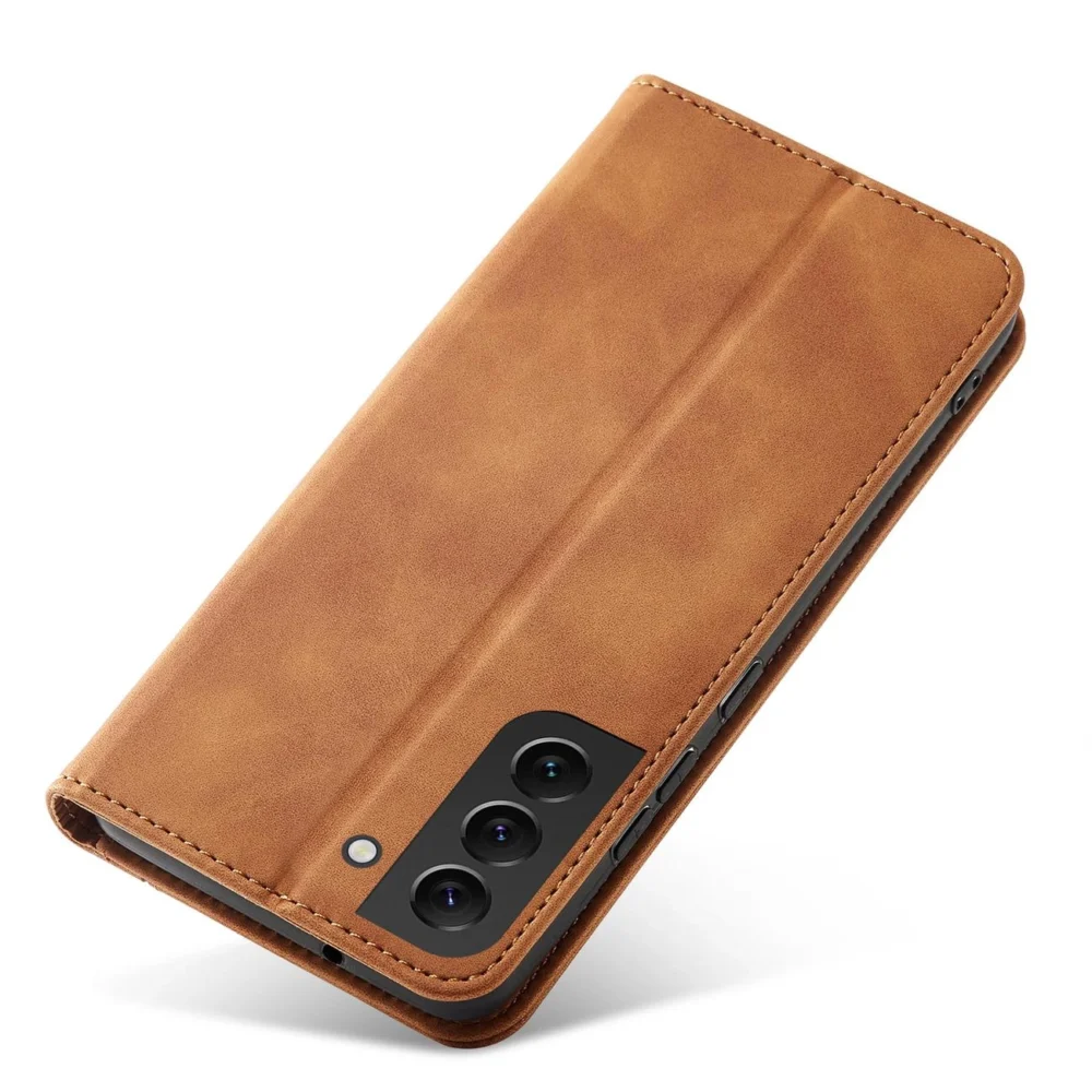 Magnet Fancy Case Case for Samsung Galaxy S22 + (S22 Plus) Pouch Wallet Card Holder Browneng