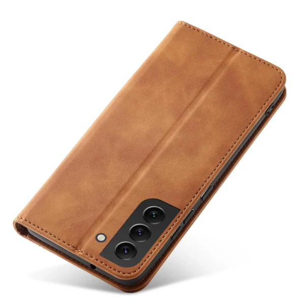 Magnet Fancy Case Case for Samsung Galaxy S22 + (S22 Plus) Pouch Wallet Card Holder Browneng