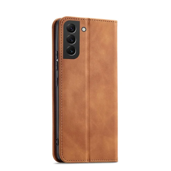 Magnet Fancy Case Case for Samsung Galaxy S22 + (S22 Plus) Pouch Wallet Card Holder Browneng