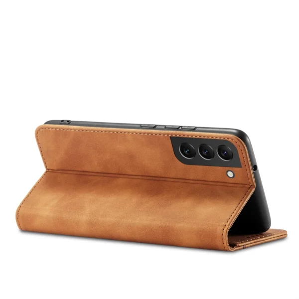 Magnet Fancy Case Case for Samsung Galaxy S22 + (S22 Plus) Pouch Wallet Card Holder Browneng