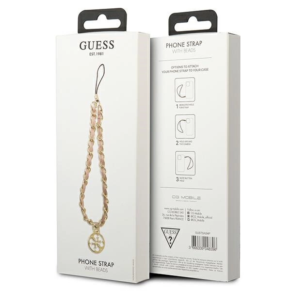 Guess pendant GUTSAS4P Phone Strap pink/pink Chain Metal 4G Charmeng