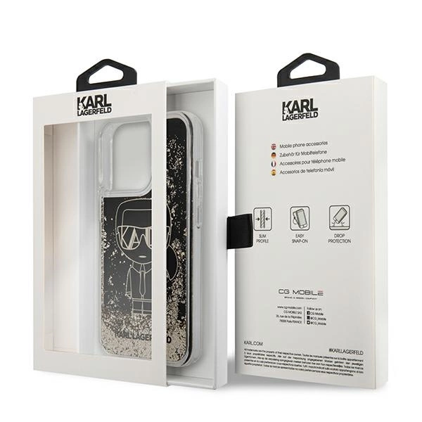 Karl Lagerfeld KLHCP13LLGGKBK iPhone 13 Pro/ 13 6,1"czarny/black hardcase Liquid Glitter Gatsbyeng