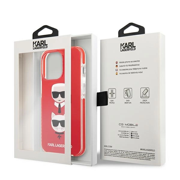 Karl Lagerfeld KLHCP13LTPE2TR iPhone 13 Pro / 13 6,1" hardcase czerwony/red Karl&Choupette Headeng