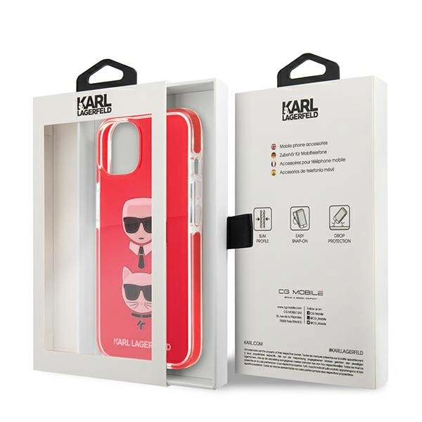 Karl Lagerfeld KLHCP13STPE2TR iPhone 13 mini 5,4" hardcase czerwony/red Karl&Choupette Headeng