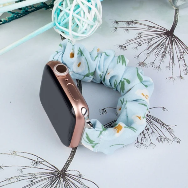 Fabric Apple Watch Band 42/44/45mm Strap Bracelet Elastic Band - Blueeng