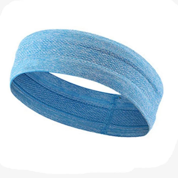 Elastic fabric headband for running fitness blueeng