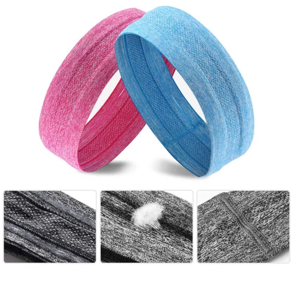 Elastic fabric headband for running fitness blueeng