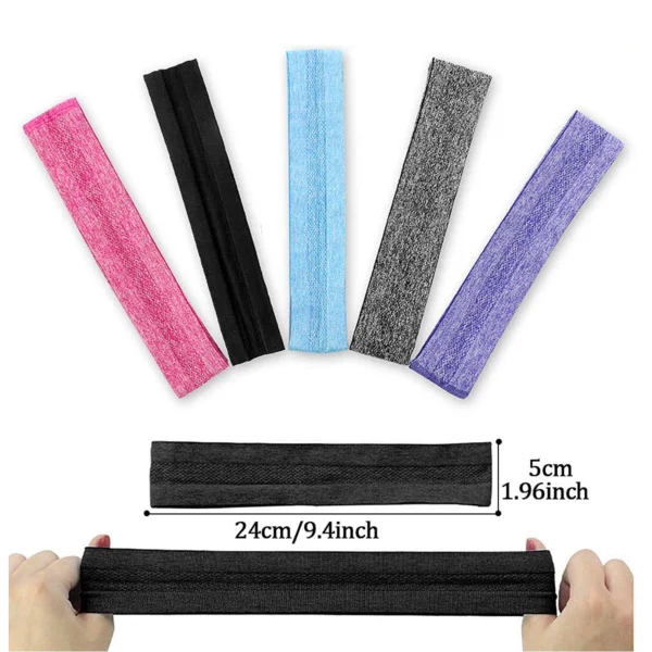 Elastic fabric headband for running fitness blueeng