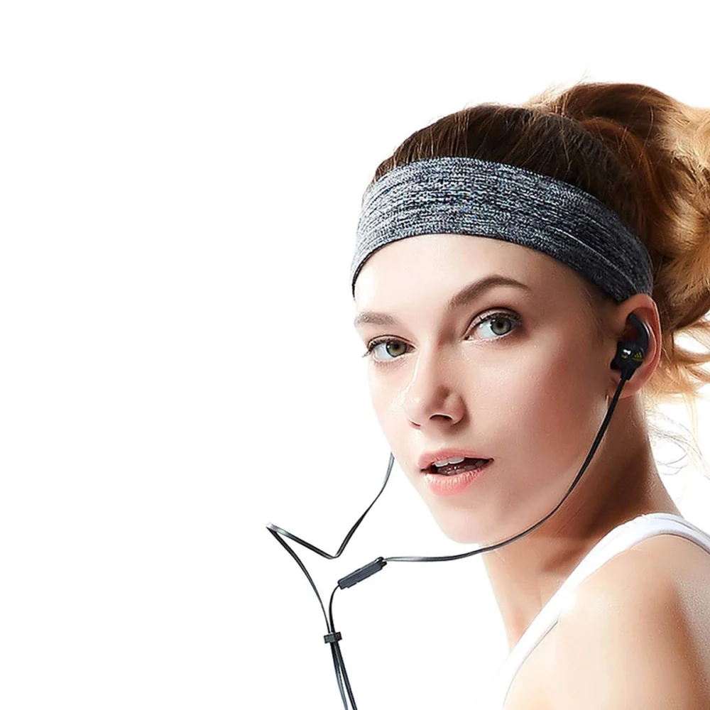 Elastic fabric headband for running fitness blueeng