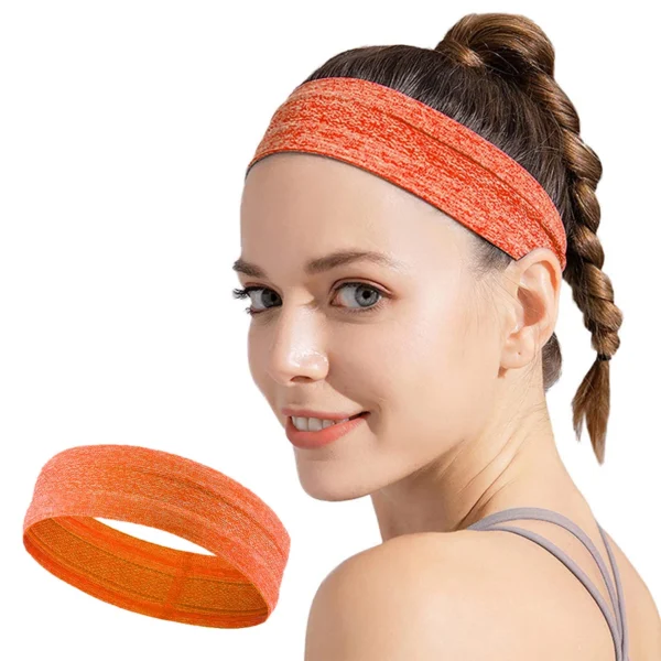 Elastic fabric headband for running fitness orangeeng