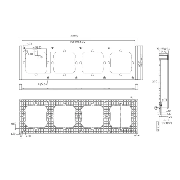 Sonoff Quadruple Mounting Frame for Installing M5-80 Wall Switcheseng