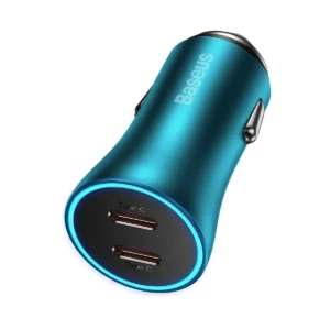 Baseus Golden Contactor Pro car charger 2x USB-C 40W blue (CGJP000003)eng