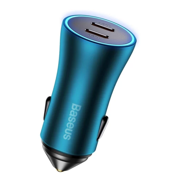 Baseus Golden Contactor Pro car charger 2x USB-C 40W blue (CGJP000003)eng