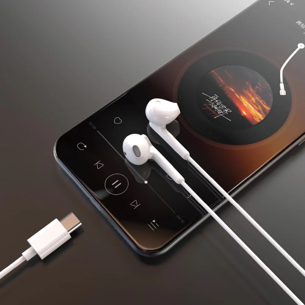 Dudao X3C In-Ear Wired USB-C Headphones 1.2m - Whiteeng