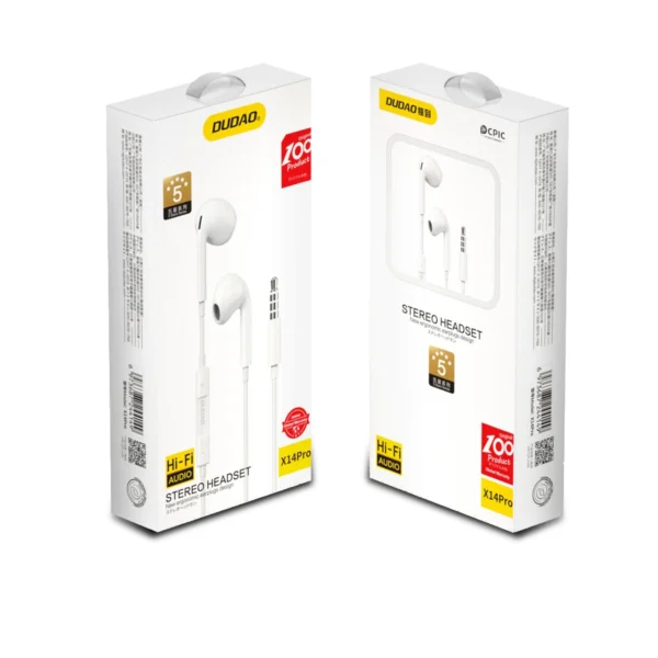 Dudao in-ear headphones with 3.5mm minijack connector white (X14PRO)eng