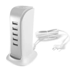 Dudao 5x USB charger with built-in EU power cable white (A5EU)eng