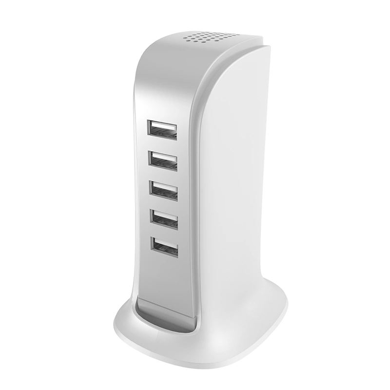 Dudao 5x USB charger with built-in EU power cable white (A5EU)eng