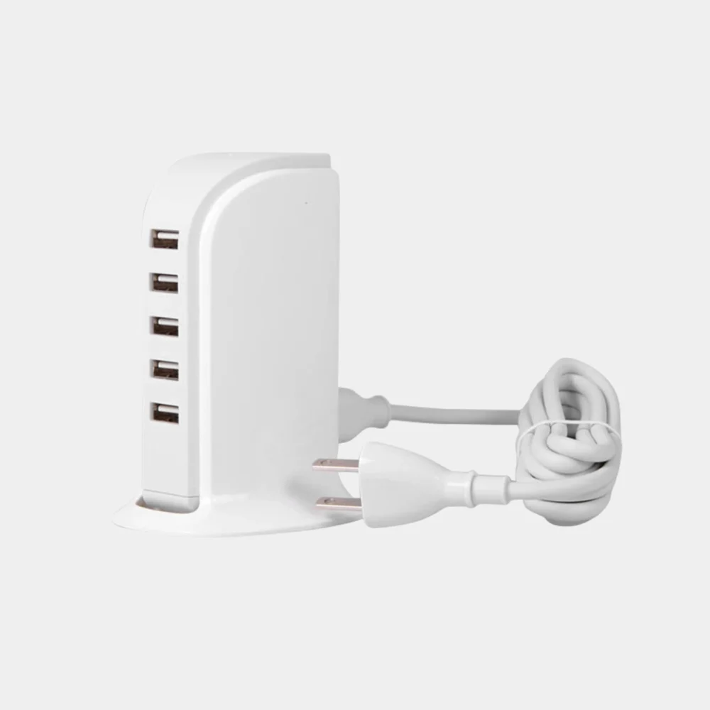 Dudao 5x USB charger with built-in EU power cable white (A5EU)eng