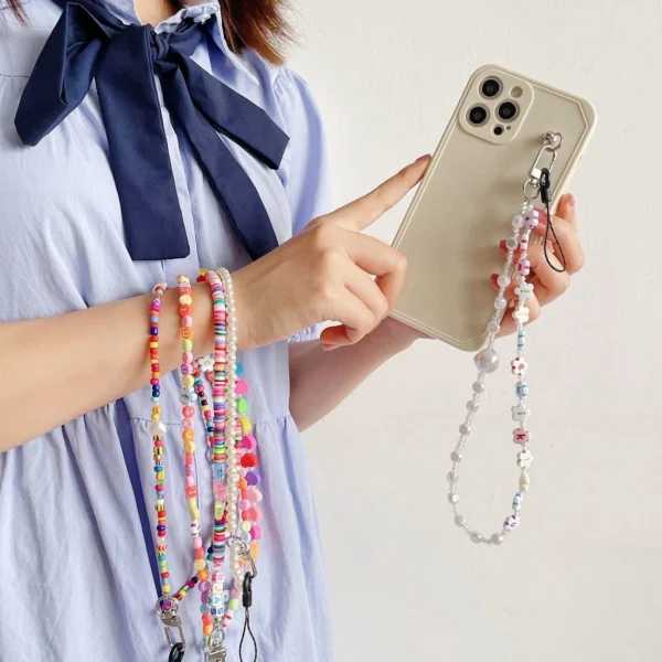 Lanyard for keys, pendant, string beads, pattern 4eng