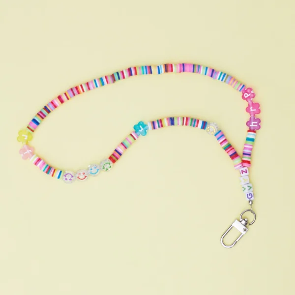 Lanyard for keys, pendant, string beads, pattern 4eng