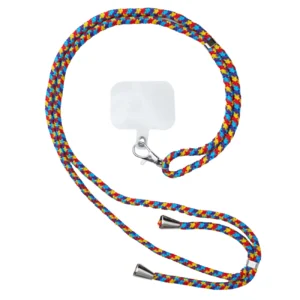 Stylish cord lanyard with inlay for the phone of the keys, pattern 4eng