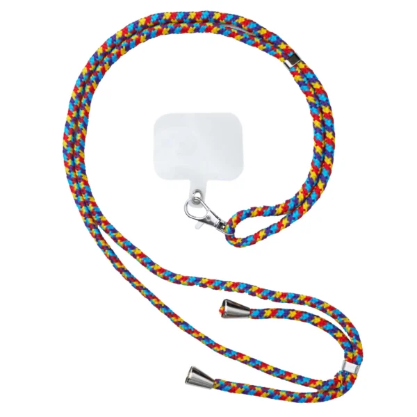 Stylish cord lanyard with inlay for the phone of the keys, pattern 4eng