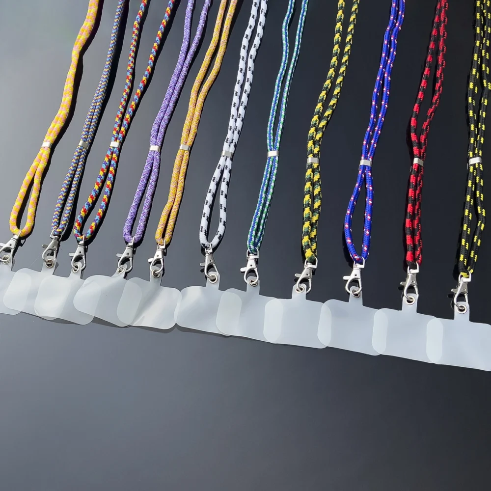 Stylish cord lanyard with inlay for the phone of the keys, pattern 4eng