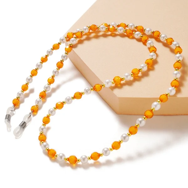 A chain for glasses, beads, an orange pendanteng