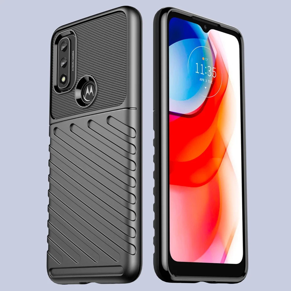 95449_6 Thunder Case flexible armored cover for Motorola Moto G Play 2022 blackeng
