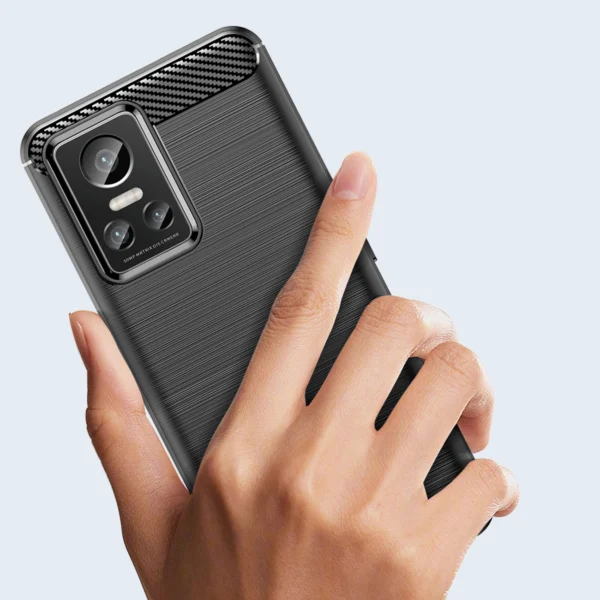 Carbon Case Flexible cover for Realme GT Neo 3 blackeng