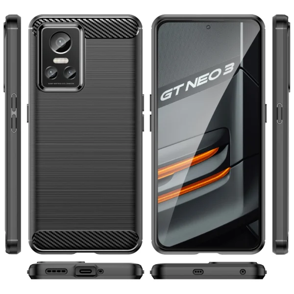 Carbon Case Flexible cover for Realme GT Neo 3 blackeng
